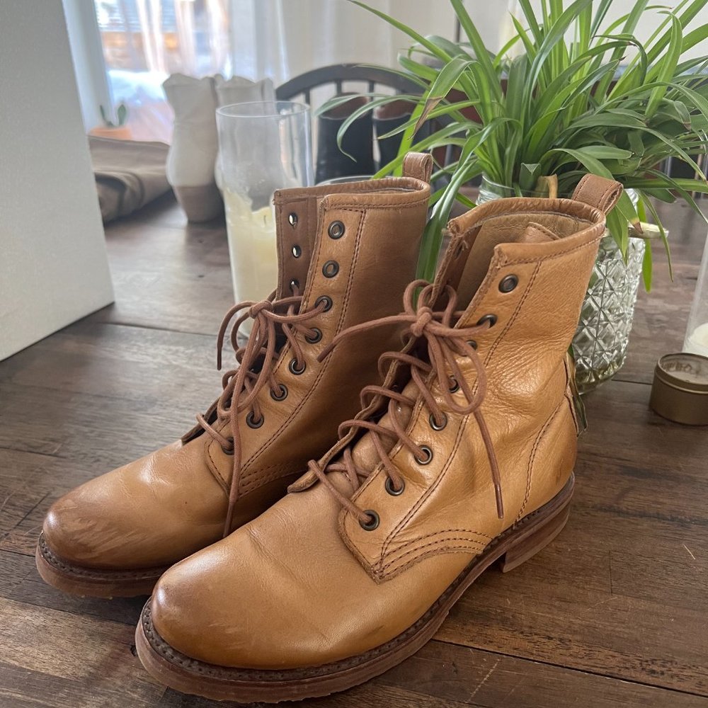Frye — Veronica Combat Boots- Size 7.5 Whiskey